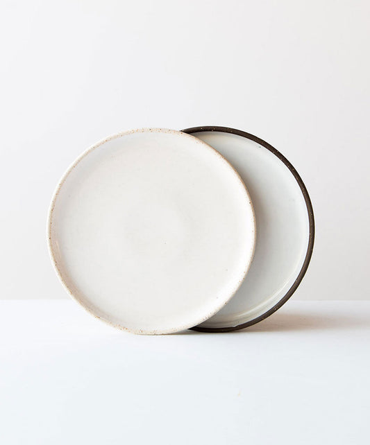 Beige Ceramic White Matte Plates