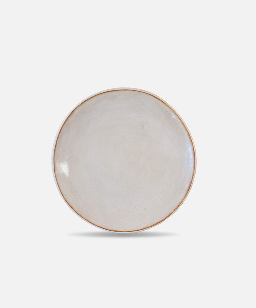 Beige Ceramic White Matte Plates